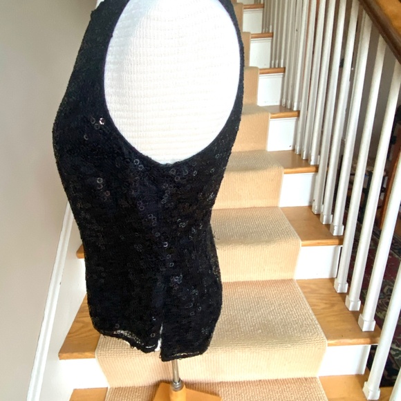 Black sparkling, sleeveless top from Kay Unger, size 8 - Picture 6 of 7
